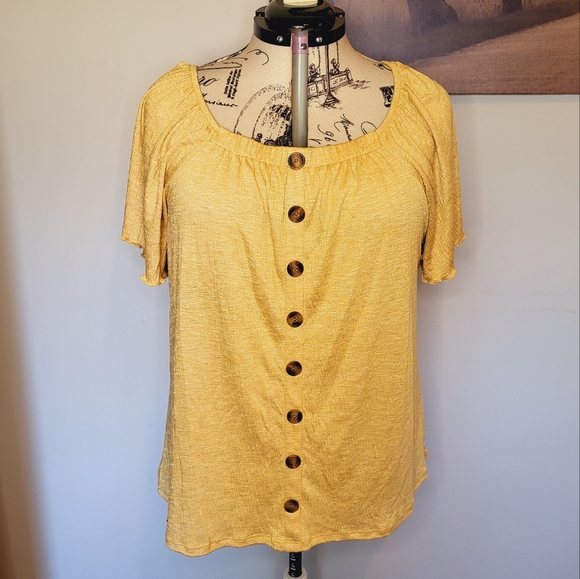 🖤Como Blu Peasant Top 1X - Picture 1 of 5